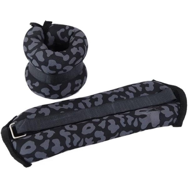 Enkelgewichten Polsgewichten - Fitness Banden - Krachttraining Benen - Verstelbare Banden - 1kg Paar - Zwart Grijs