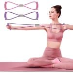 Figuur 8 Weerstandsband, yogaweerstandsband, elastische fitnessband, trekkoord, elastische band voor borst, armen en schouders, geschikt voor thuisworkouts, fysiotherapie en krachttraining.