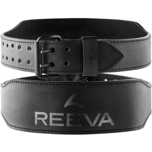 Fitness Gewichthefriem - Trainingsriem Lendensteun - Krachttraining Ondersteuning - 100% Buffelleer - 6mm Dik 10cm Breed - Zwart