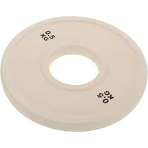 Fitness Halterschijven - Gewichtsplaten - Krachttraining Thuis - Rubberen Bumper Plates - 14.5 x 14.5 x 1 cm - Ivoor