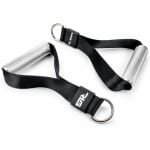 Fitness Katrol Handgrepen - Krachttraining Ringen - Kabeltraining Oefeningen - Aluminium Constructie - Set van Twee - Zwart en Zilver