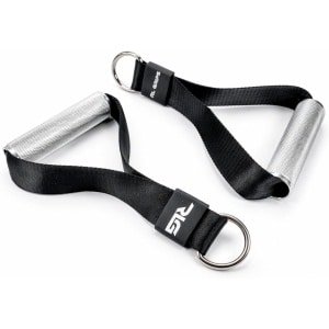 Fitness Katrol Handgrepen - Krachttraining Ringen - Kabeltraining Oefeningen - Aluminium Constructie - Set van Twee - Zwart en Zilver