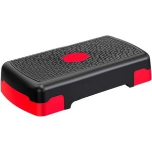 Fitness Pedaal - Mini Stepper Cardio - Thuis Trainen - Verstelbare Antislip - 200KG Dragend - Zwart Rood