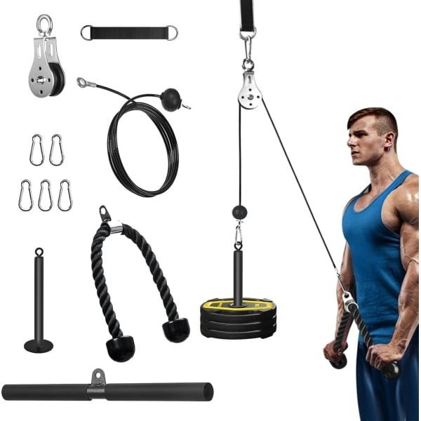 Fitness Systeem - Pulldowns & Extensions - Compleet Workout Apparaat - Krachttraining Machine - Thuisgymnastiek Set