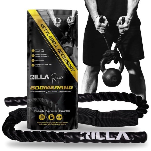 Fitness Touw - Krachttraining Accessoire - Duurtraining Flexibiliteit - Slijtvast Materiaal - 38.5 x 15.5 x 7 cm - Zwart