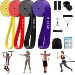 Fitnessbanden Set - Weerstandsbanden Gymnastiekband - Krachttraining Yoga - Vier Weerstandsniveaus - 25x16x9 cm - Meerdere Kleuren