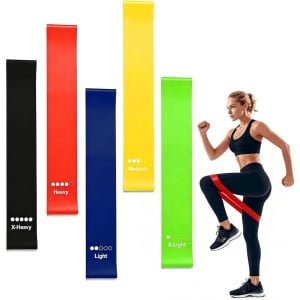 Fitnessbanden Set - Weerstandsbanden Gymnastiekbanden - Spieropbouw Krachttraining - 5 Weerstandsniveaus - Duurzaam Flexibel