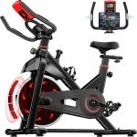 Fitnessfiets - Indoor Cycle - Hometrainer - Indoorfiets - Magnetisch Weerstandssysteem - LCD Scherm - Met Tablethouder - 6 kg Vliegwiel - 150kg Draagvermogen - Zwart-rood