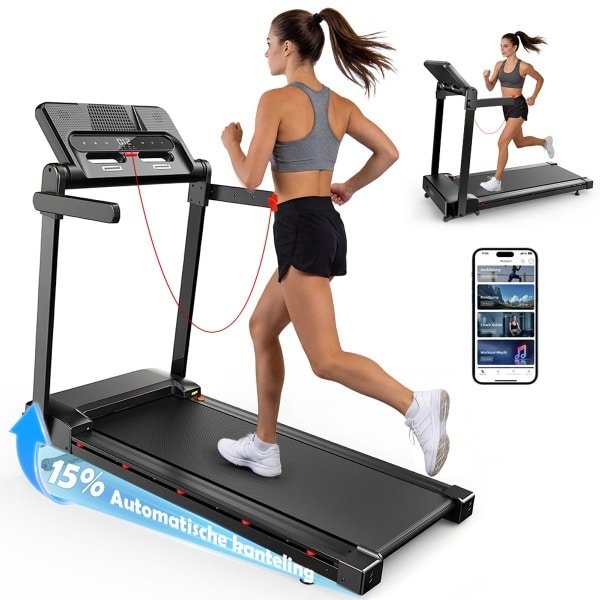 Formill FT54 - Loopband - Snelheid 1-14 km/u - 15% Automatische Hellingshoek - App-compatibel - Ultrastil 700W - LED-display - Ideaal voor Thuis