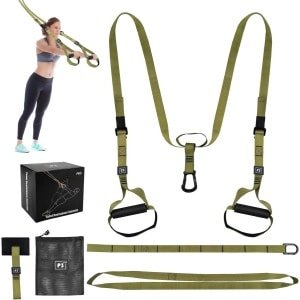 Full Body Fitness Trainingset met Deuranker - Instelbare Suspension Trainer voor Krachttraining Thuis en Buiten