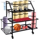 Gewichtenrek Voor Thuisgym Kettlebellrek 99.5*40*92.6cm Halterrek Yogamat Houder Voor Krachttraining Thuis Garage