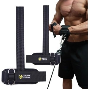 Gewichthefbanden Polssteun - Fitness Banden - Krachttraining Kabel - Antislip Dubbele D-ring - 25 x 17.5 x 6 cm - Zwart