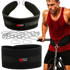 Gewichthefgordel voor Krachttraining en Bodybuilding - Maximale Belastbaarheid 240 kg, met Ketting en Karabijnhaken