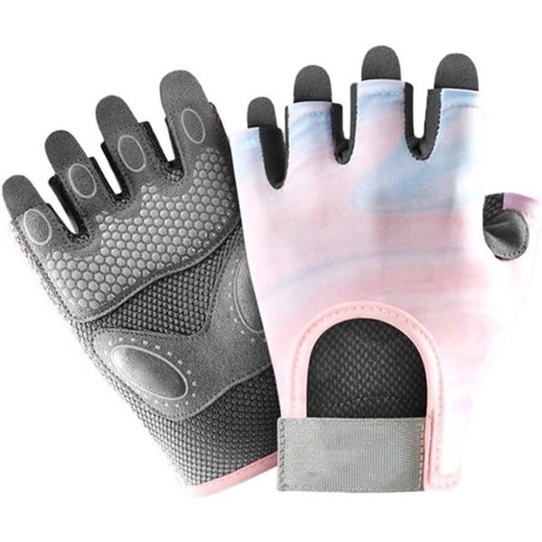 Gewichthefhandschoenen met antislip handpalmbescherming voor gewichtheffen en krachttraining - M - roze - siliconen gevoerd - geschikt voor mannen en vrouwen.