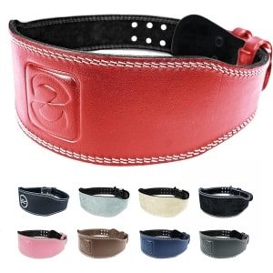 Gewichthefriem - krachttraining - powerlifting - deadlift riem - bodybuilding - fitness - rood - maat L