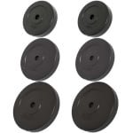 Gewichtschijven Cement - Gewichtsplaten - Halterschijven - Trainingsgewichten - Fitnessgewichten - Set 6 Stuks 30 kg - Duurzaam Cementmateriaal - Ideaal Voor Krachttraining