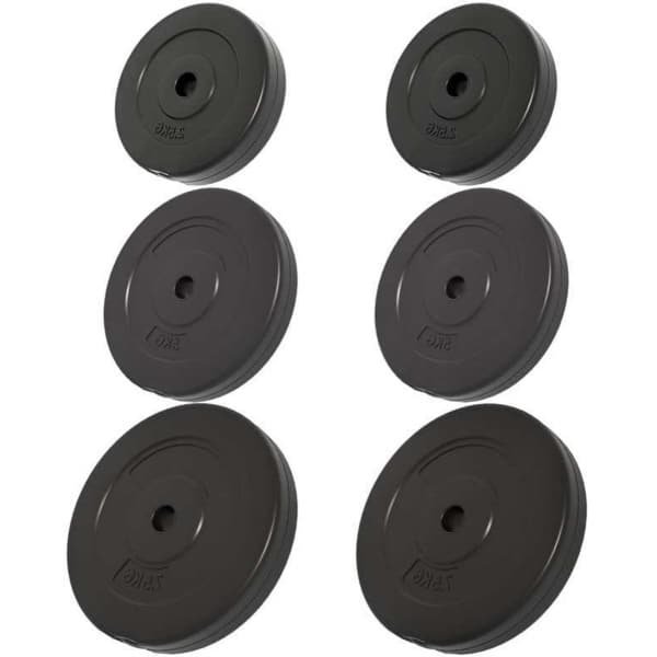 Gewichtschijven Cement - Gewichtsplaten - Halterschijven - Trainingsgewichten - Fitnessgewichten - Set 6 Stuks 30 kg - Duurzaam Cementmateriaal - Ideaal Voor Krachttraining