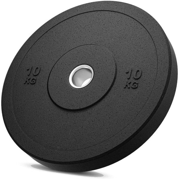 Gewichtsplaten Rubber - Bumper Plates - Krachttraining Gewichtheffen - Olympische Standaard Binnenring - 10 kg - Zwart