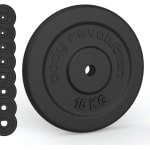Gietijzer Gewichtsplaten - IJzeren Schijven - Krachttraining Oefenen - Standaard 25mm Gat - Set van Twee - Zwart