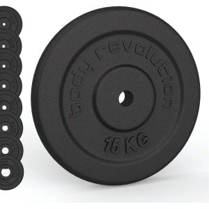 Gietijzer Gewichtsplaten - IJzeren Schijven - Krachttraining Oefenen - Standaard 25mm Gat - Set van Twee - Zwart