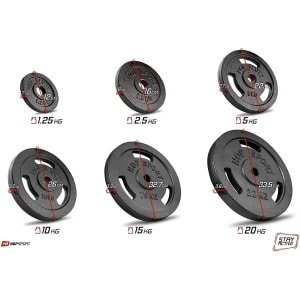 Gietijzeren Halter Set met Lange Stang voor Krachttraining Thuis