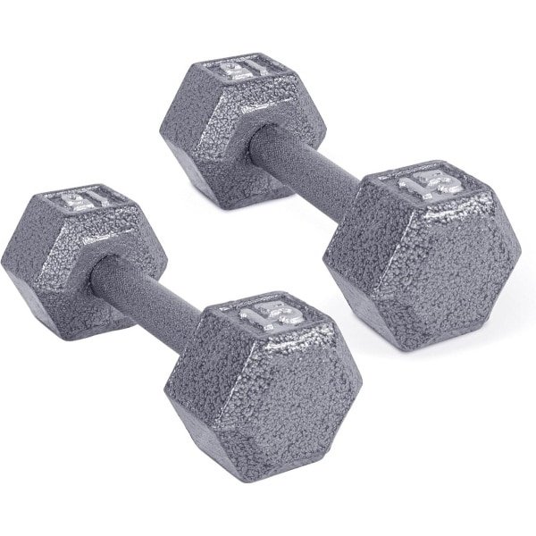 Gietijzeren Hex Dumbbells Paar 6,8 kg - Stevige Halters voor Krachttraining
