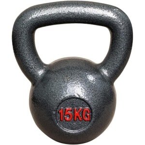 Gietijzeren Kettlebell 15 kg - Perfect voor Krachttraining, CrossFit en Fitness Thuis