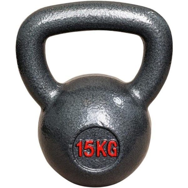 Gietijzeren Kettlebell 15 kg - Perfect voor Krachttraining, CrossFit en Fitness Thuis