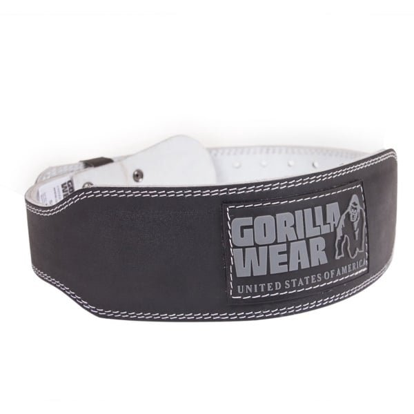Gorilla Wear 4 Inch Leren Sportriem - Halterriem - Mannen - Krachttraining - Zwart - L/XL