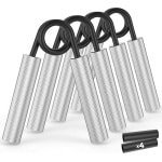 Gripkrachttrainer - 4 Stuks Handtrainers - 50 Lbs - 200 Lbs - Grip Krachttrainer voor Spieropbouw - Hand- en Onderarm - Trainingsapparaat - Zilver
