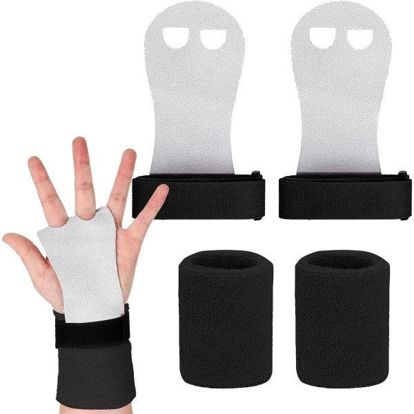 Grips voor kinderen - pull-up grips - S grippads - rekbandjes - turnen - grippads - kinder cross trainingshandschoenen - crossfit - bodybuilding - calisthenics - zwart.