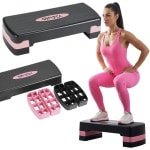 Gymtek® Aerobic Stepper - Step Plank - Step Bank - Step Trainer - Fitness Stepper - 3-step - Hoogte 10/15/20 cm - tot 150 kg - Fitness Apparatuur voor Thuis, Home Gym, Workout, Crossfit