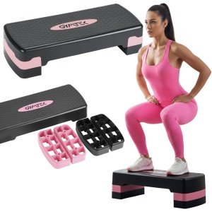 Gymtek® Aerobic Stepper - Step Plank - Step Bank - Step Trainer - Fitness Stepper - 3-step - Hoogte 10/15/20 cm - tot 150 kg - Fitness Apparatuur voor Thuis, Home Gym, Workout, Crossfit