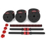 HMS Fitness Dumbbell & Halterset 20 kg - Verstelbaar - 2 Dumbbells + Halterstang - Voor Thuis Fitness & Krachttraining