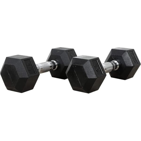 Halter Paar - Dumbbells - Krachttraining - Rubberen Coating - 68 kg - Meerkleurig