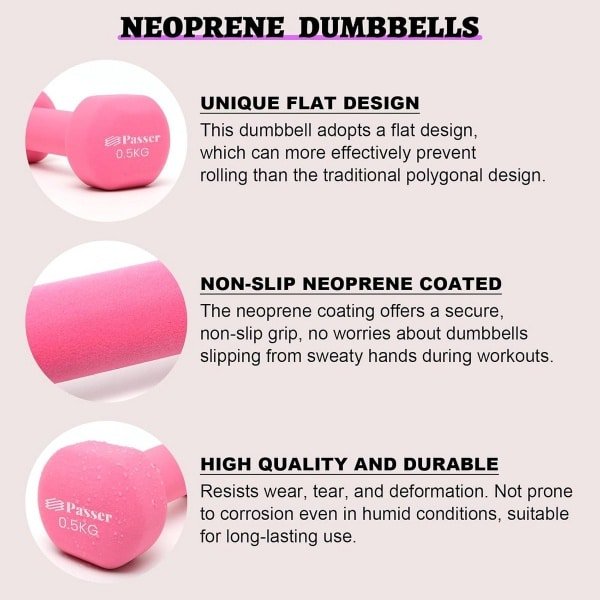 Halters Set Neopreen (2 stuks) - Fitness Gewicht voor Krachttraining, Yoga en Pilates