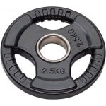 Halterschijf Gietijzer - Fitness Gewicht - Krachttraining Thuis - Tri-Grip Handgreep - 50 mm Gat - Zwart