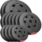 Halterschijven Set - Gewichtsschijven - Krachttraining Thuis - Duurzaam Kunststof Buitenlaag - 60 kg Totaal