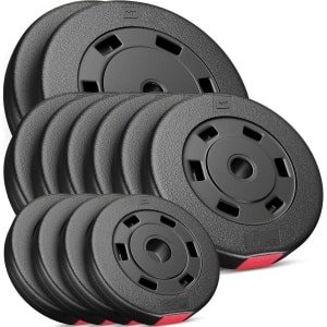 Halterschijven Set - Gewichtsschijven - Krachttraining Thuis - Duurzaam Kunststof Buitenlaag - 60 kg Totaal