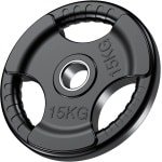 Halterschijven met rubberen afwerking voor krachttraining - Massieve gietijzeren gewichten