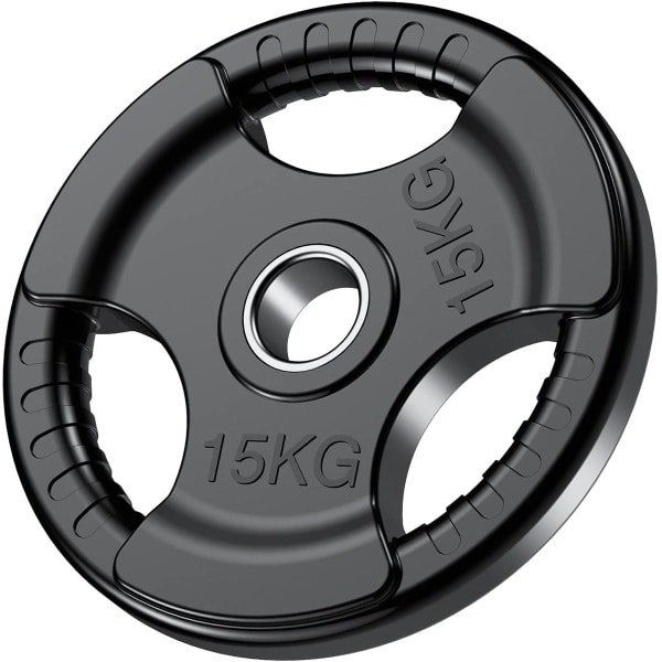 Halterschijven met rubberen afwerking voor krachttraining - Massieve gietijzeren gewichten