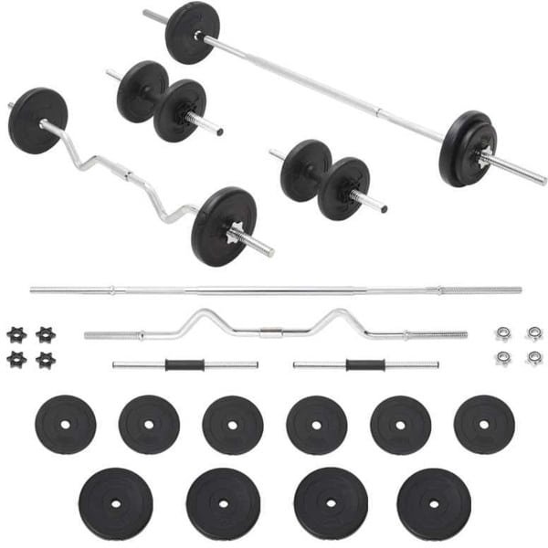 Halterset - Dumbbells - Barbell - Gewichten - Krachttraining - Verstelbaar 0-30 kg - Duurzame Koperlegering