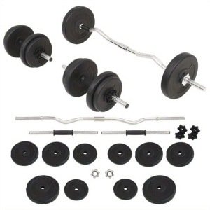 Halterset - Dumbbellset - Krachttraining Set - Fitness Gewichten - Spieropbouw Set - 30 kg Gewicht - Roestvrij Staal - Verstelbare Halters