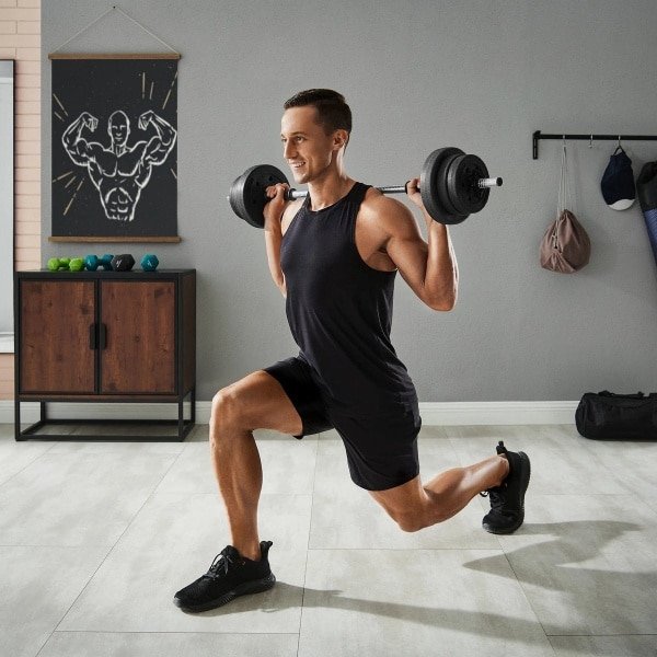 Halterset - Dumbells - Verstelbare - 30KG - Halterstang Met Gewichten - Voor Krachttraining - en Fitness - Duurzame Gewichtsplaten - Zwart