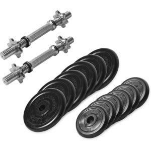 Halterset Rubber 27,5 kg - Kort Halterset met Sterbevestiging voor Krachttraining