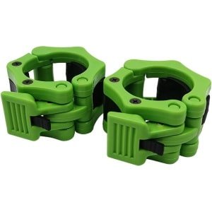 Halterstang Klemmen - Snelsluiters Vergrendeling - Gewichtheffen Krachttraining - Antislip Stabiliteit - 2 Inch - Groen
