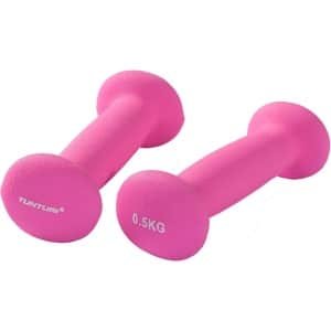 Handgewicht Set - Aerobics Gewichtjes - Thuis Krachttraining - Neopreen Coating - 2 x 3 kg - Fluor Paars