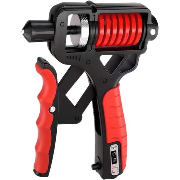 Handgreep Versterker - Handtrainer Kracht - Krachttraining Thuis - Verstelbaar Tellen - 14 x 17 cm - Rood