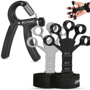 Handgreepversterker voor Krachttraining en Herstel, Verstelbare Vingerversterker 10-50 kg, Onderarmversterker voor Sporten, Fitness en Klimmen