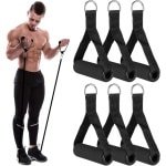 Handgrepen voor elastieken banden - Fitnesshandgrepen voor krachttraining - Robuust en duurzaam - Yoga Pilates Fitness - Hometraining oefenbanden - Nylon D-ring touw